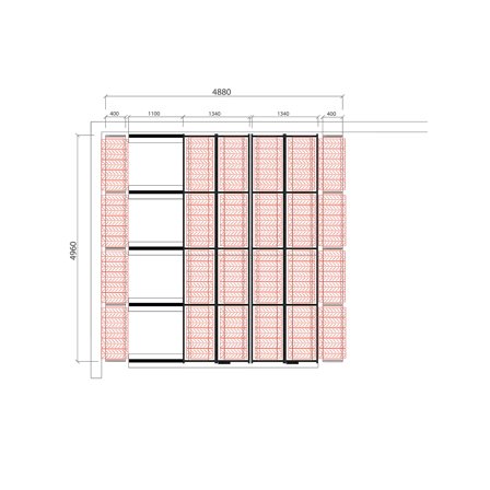 Reifenregal, 4880 x 4960 mm