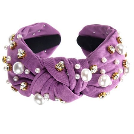 Perleknutet Hårbøyle For Kvinner Juvelbesatte Hårtilbehør Sklisikker Perlehårbøyle Bred Hårbøyle