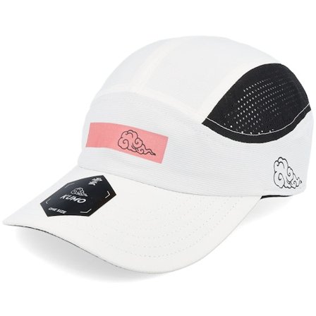 Kumo - Wit 5panel Cap - Thin Wide Box Logo Storm White/Black 5-panel @ Hatstore