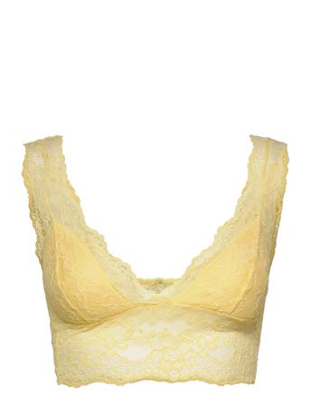Pclina Lace Bra Top Lingerie Bras & Tops Soft Bras Triangle Bras Gul Pieces