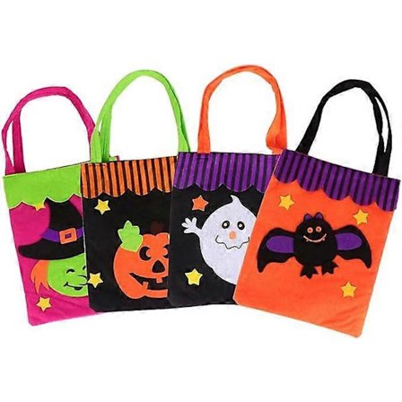 2025 Halloween Bus eller Godis Hink halloween bus eller godis påsar halloween bus eller godis korg virkad anpassad halloween bus