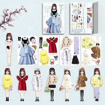 Magnetisk Prinsesse Klæd-Ud Papirdukke Til Piger - Leg Med Tøj, Puslespil, Legetøj