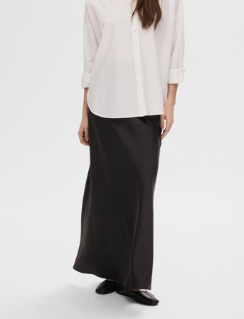 Selected Slflena Hw Ankle Skirt Noos - Black - 38