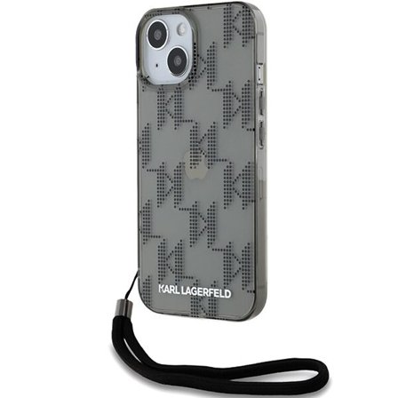 Karl Lagerfeld IML Mono KL Pattern & Cord fodral för iPhone 15 / 14 / 13 - svart