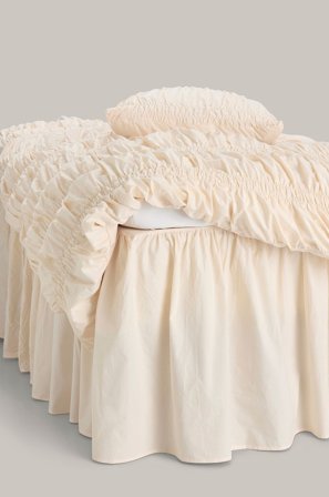 Staycation - Reunusverho Loosed puuvilla percale - Valkoinen - Helmalakanat - 180X200 - - Homeroom