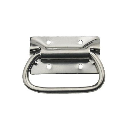 Folding håndtak i rustfritt stål, trebokshåndtak, emballasjekasseutstyr, verktøykassehåndtak, 1 stk, sølv