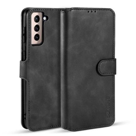 Samsung Galaxy S21 - Dg.ming Retro Läder Fodral - Svart Black Svart