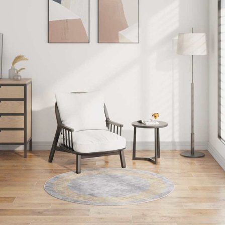 vidaXL Matta tvättbar φ120 cm grå halkfri