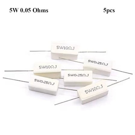 5kpl Sementtivastus Suojavastus 5W 0,05 OHMS 5W 0,05