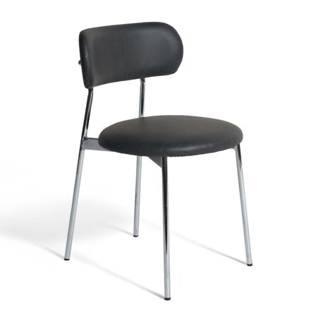 Halo Spisebordsstol Krom PU Læder - Elegant Design, Komfortabel Siddekomfort - Mål: 52x47,5x78cm - Spisestol til Køkken/Spisestue