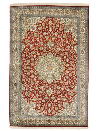 Médaillon Petit Cachemire Pure Soie Tapis 126X191 Soie