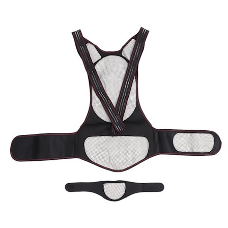 Magnetvarm Opvarmet Vest med Halswrap 108 stk. Magneter 5 stk. Aftagelige Stænger Opvarmningsvest til Skulder Talje Abdomen L