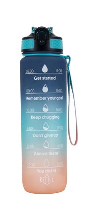 Elevate Motivations Vandflaske 900 ml Faded Peach/Blue, Sport & Velvære, Drikkedunke & Shakers, Drikkedunke