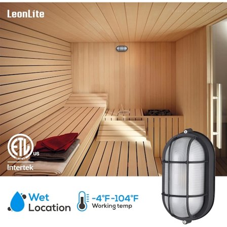 8,5" utomhusvägglampa, nautisk armatur, svart oval vägg Sc