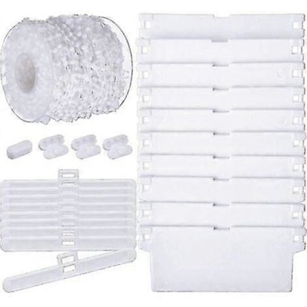 35 st 3,5 tum / 89 mm Vertikala Persienn Tillbehör, 10 M Bottenkedja och 10 st Kedjekopplingar, 12 st Topphängare, 12 st Lameller D