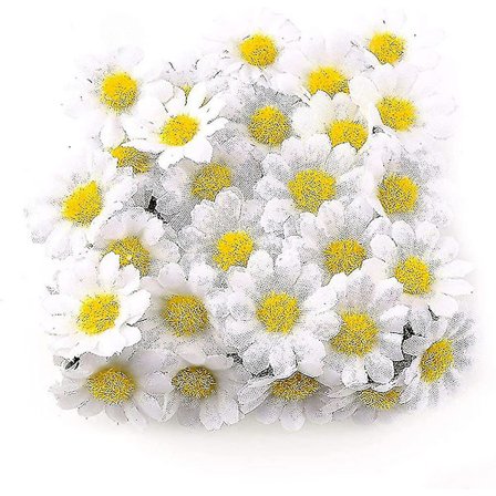100 stk kunstige Daisy Gerbera hoder falske blomster dekorative silkeplante for hjemmet