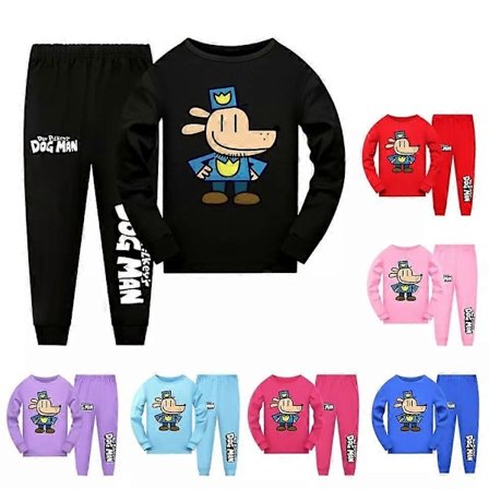 Børne Dog Man World Book Day Langærmet Top+Bukser Nattøj Pyjamas Sæt