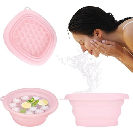 Kjøle Basseng - Ansiktsisbad - Silikon Ansikts Kjøle Basseng - Sammenleggbart Silikon Basseng - Innebygd