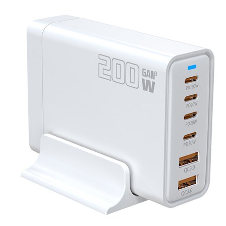 200W Gallium Nitride Laddare Mobil Snabbladdning Skrivbordsladdare Europeisk Standard Amerikansk Standard 135W Skrivbordsladdningsstation