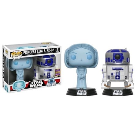 POP! STAR WARS - FUNKO - Princess Leia & R2-D2 - Hologram - Summer Convention 2017