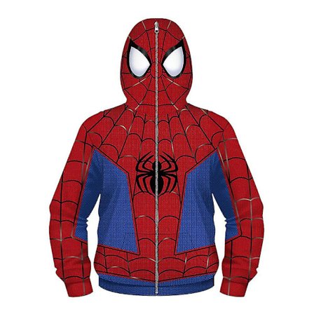 Barn Gutt Spider-Man Hettegensere Hettegenser Glidelås Rock Jakke Topp Yttertøy Fans Gave Homecoming Spiderman Homecoming Spiderman