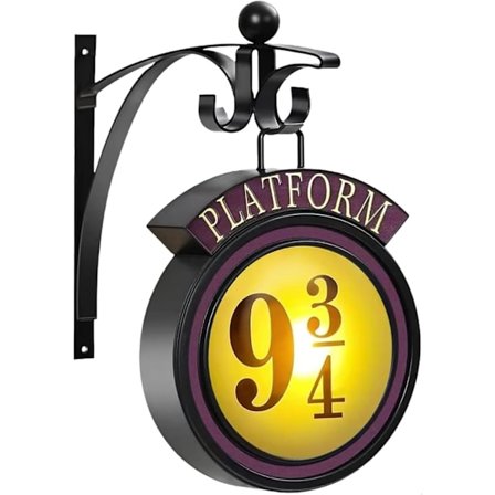 Retro 9 och 3/4 Plattform Nattlampa, Heminredning 9 och 3/4 Plattform Skyltlampa, en gåva till familj och vänner för Halloween och Jul