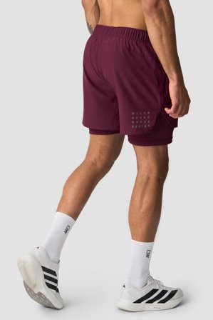 ICANIWILL - Mirage 2-in-1 5 Inch Shorts Dark mahogany - Herrer - Træningstøj fra ICIW