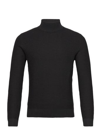 Structured Perkins Neck Sweater Mango Black