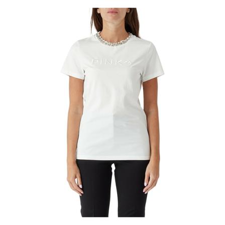 Pinko, T-shirt 1G18Gzy 4Lx Wit, Dames, Maat:L