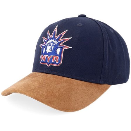 Mitchell & Ness - NHL Blå adjustable Keps - New York Rangers Washed Pro Crown Navy/Brown Adjustable @ Hatstore