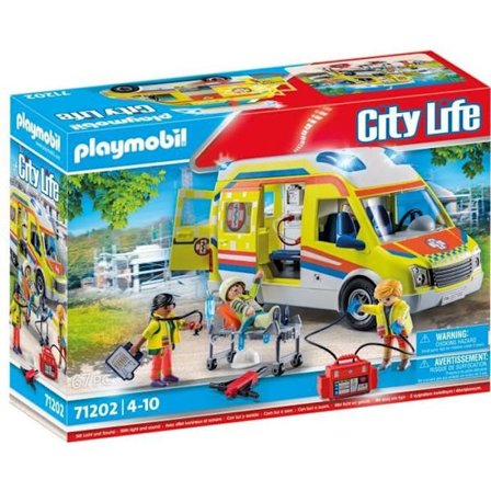 PLAYMOBIL 71202 Ambulance med lys- og lydeffekter, City Action Rescuers