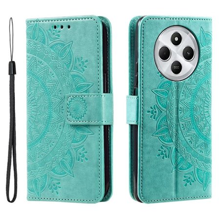 SKALO Xiaomi Redmi 14C Mandala Flip Cover - Turkis