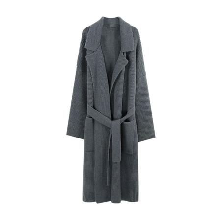Essential Solid Open Front Long Knitted Cardigan Sweater för kvinnor