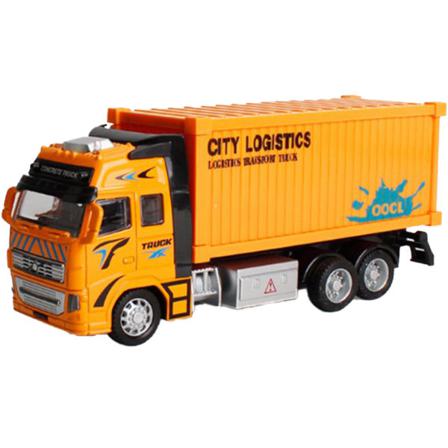 1:18 Pull Back City Super Logistisk Transportbil Leksaksbarn