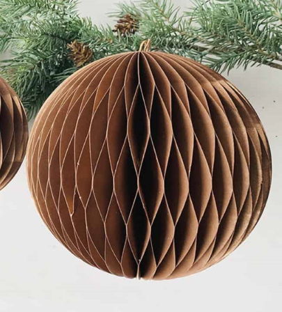 Trend Design Julekule Papir Brun Ø17,5cm