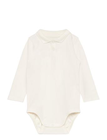 Body Collar Buttons Bodies Long-sleeved Cream Lindex