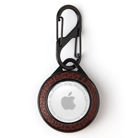 AirTags krokotiilikudos nahkakotelo avaimenperällä - Kahvi