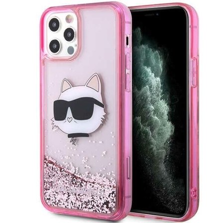 Karl Lagerfeld KLHCP12MLNCHCP iPhone 12/ 12 Pro 6,1" rosa/rosa hardcase Glitter Choupette Head