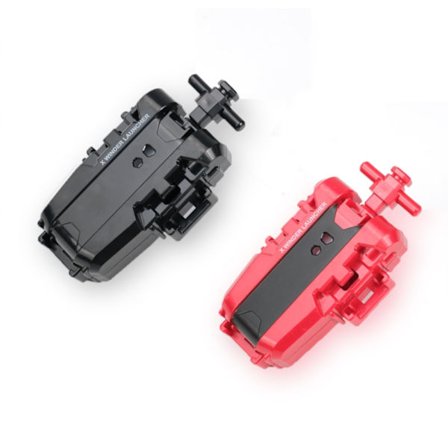 2-pak X String Launcher, X Gyro Launcher-sæt til spillerkampe, fungerer kun med X højre-spindende toppe (rød + sort)