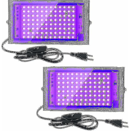 2 kpl 100W UV LED-valokeila Musta valo IP65 Vedenkestävä Ultravioletti LED-lamppu Vaikutusvalaistus Akvaarioon Juhliin Neonmaalaus Fluoresoiva P