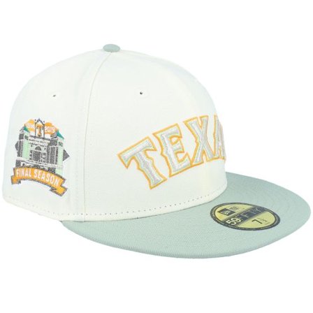 New Era - MLB Vit fitted Keps - Texas Rangers Retro Vibes 59FIFTY Final Season Chrome/Everest Grey Fitted @ Hatstore