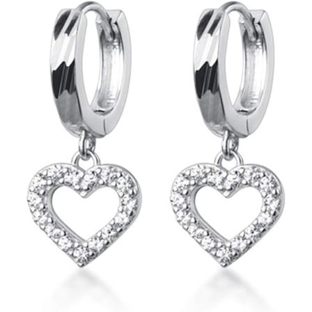 Delikate CZ-hjerter små kreoløreringer for kvinner tenåringer søt kjærlighet