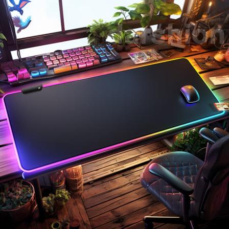 Gaming Musmatte med LED-lys - RGB - Velg størrelse Svart 80x30 cm-ANBEFAL 30 * 80cm Eskeemballasje