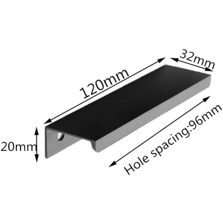 *10 stk. Sorte køkkenskabsskuffegreb (96MM, Sort)*