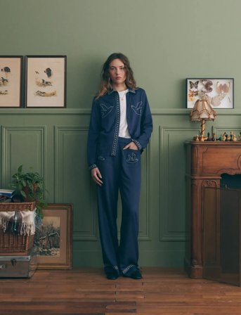 Maison Labiche Oudin Birds - Navy - XL