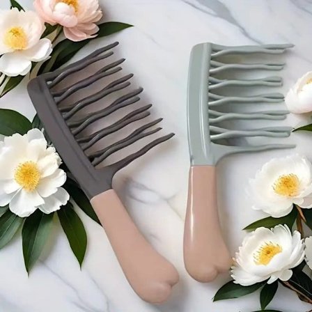 1/2 stk. Dobbeltradet krøllejern med hårbørste og massagekam, antistatisk styling til hår