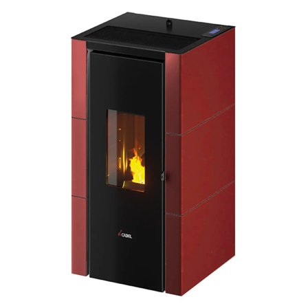 Stufa a pellet CADEL Cristal 7 ad aria 7 kW - WiFi ROSSO