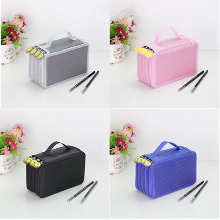 4-lags Penalhus Stående Pen Taske Papirvarer Penalhus Makeup Kosmetiktaske Med Stort Håndtag
