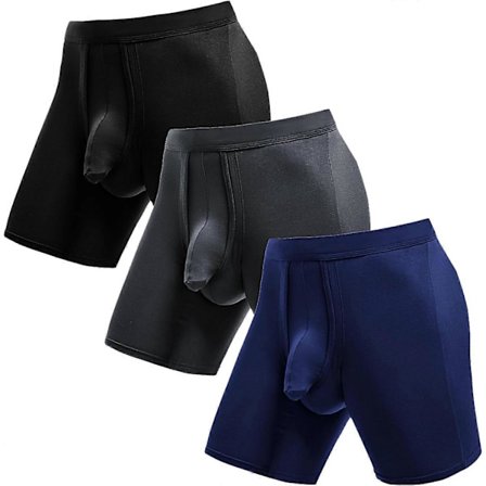 Dobbel Lomme Herreundertøy Elefant Snabel Boxershorts med Lomme for Baller Mannlig Bul Enhancing Undertøy Løftende