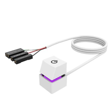 2m bærbar LED-lys datamaskin skrivebord bryter PC ekstern start på/av-knapp forlengelseskabel, Rgb